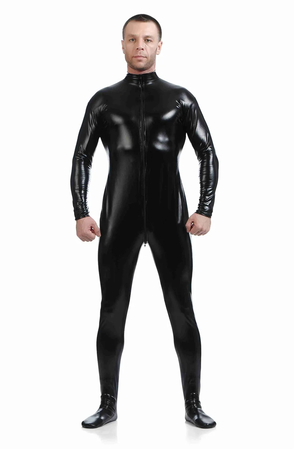 Shiny Metallic Headless Bodysuit Zentai Full Body Unitard Custom Halloween Christmas Party