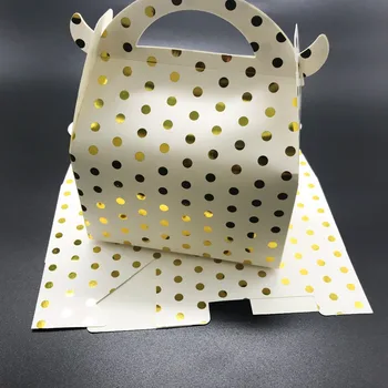 

6PCS/LOT DOTS CANDY BOXES KIDS BIRTHDAY PARTY DECORATIONS GOLD STAMPING DOTS GIFT BOXES CANDY CASE POLKA DOTS PARTY DECORATIONS