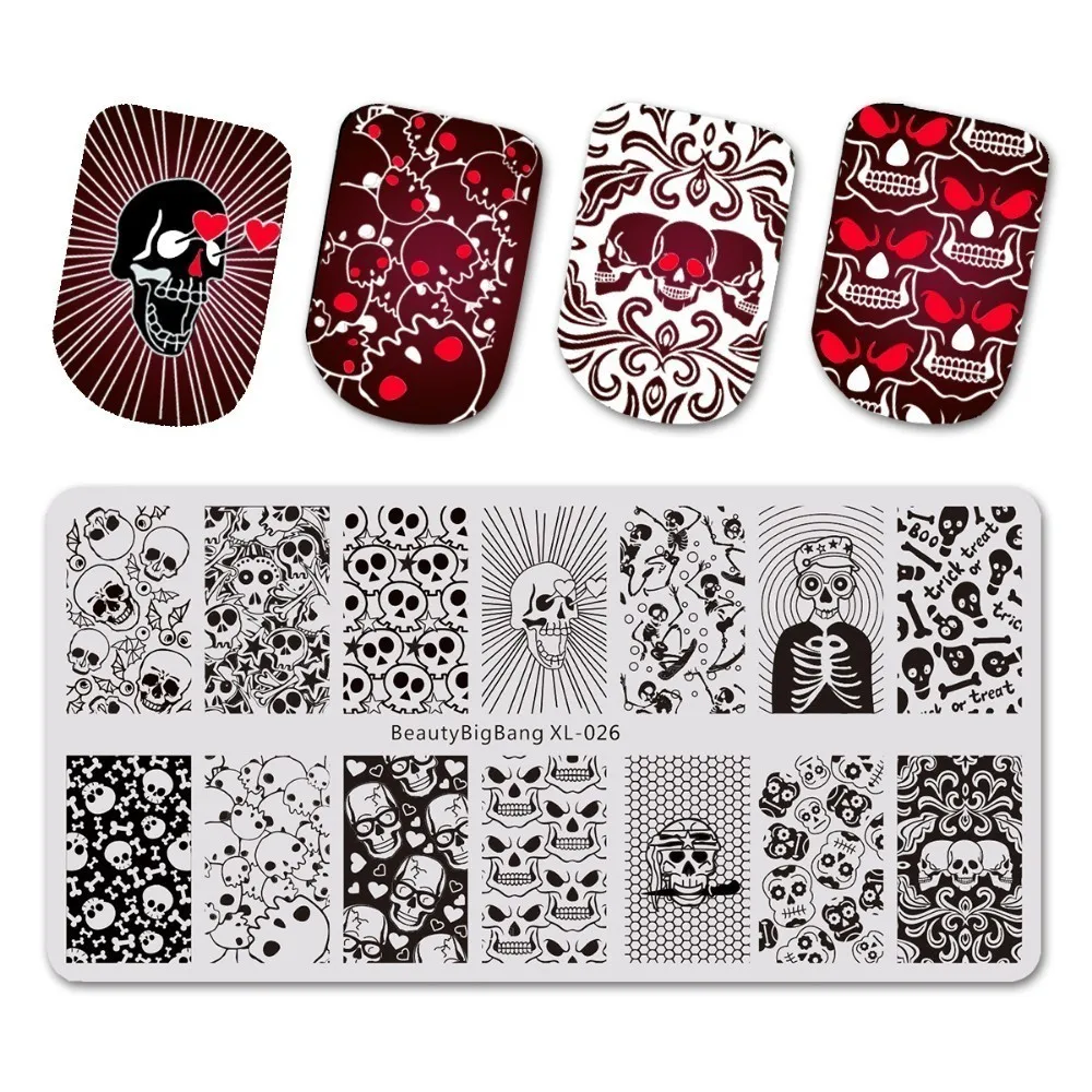 BeautyBigBang 6*12cm Rectangle Nail Stamping Plate Summer Flower Rose Leaves Image Plate Nail Template Nail Art Stencil - Цвет: 26