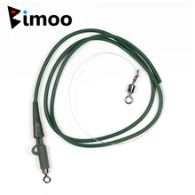 Bimoo 2 шт 11 кг Тесты леска для ловли карпа рыболовные снасти лидер магистрали с резиновым шлангом и без свинца грузило-прищепка& шарнирного соединения крупный промысел