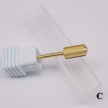 Очень хорошего качества! Твердосплавное золотое покрытие ногтей сверло небольшое сверло для электрических маникюрные машинки пилочки для педикюра Инструменты для ногтевого салона