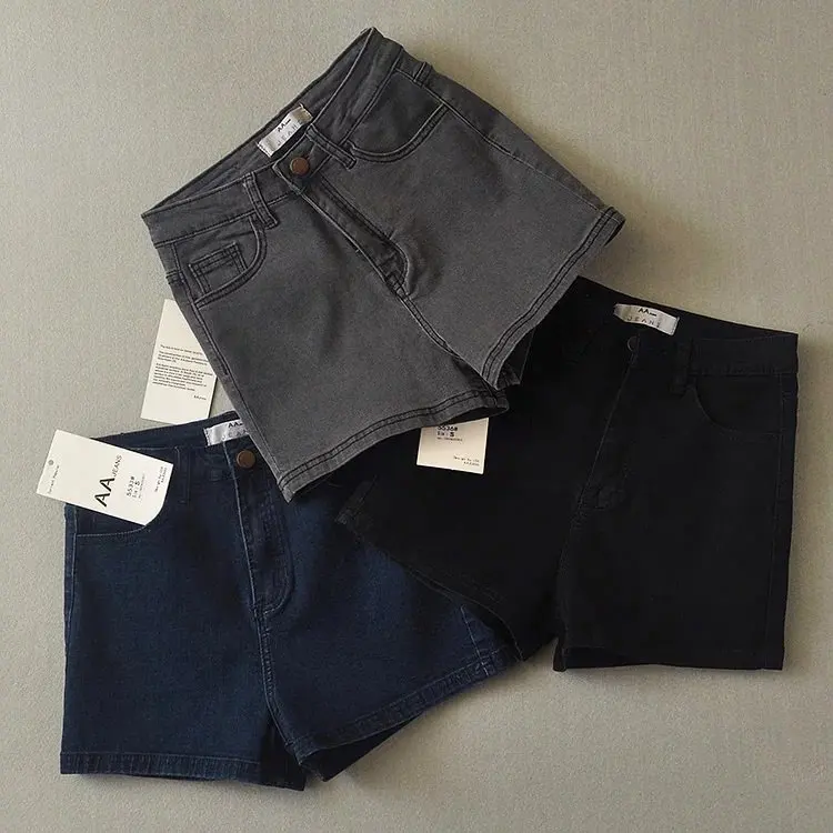 

Summer New Women Fashion Vintage High Waist Slim Short Jeans, Ladies Brand Casual High Quality Stretch Hot Pants Denim Shorts