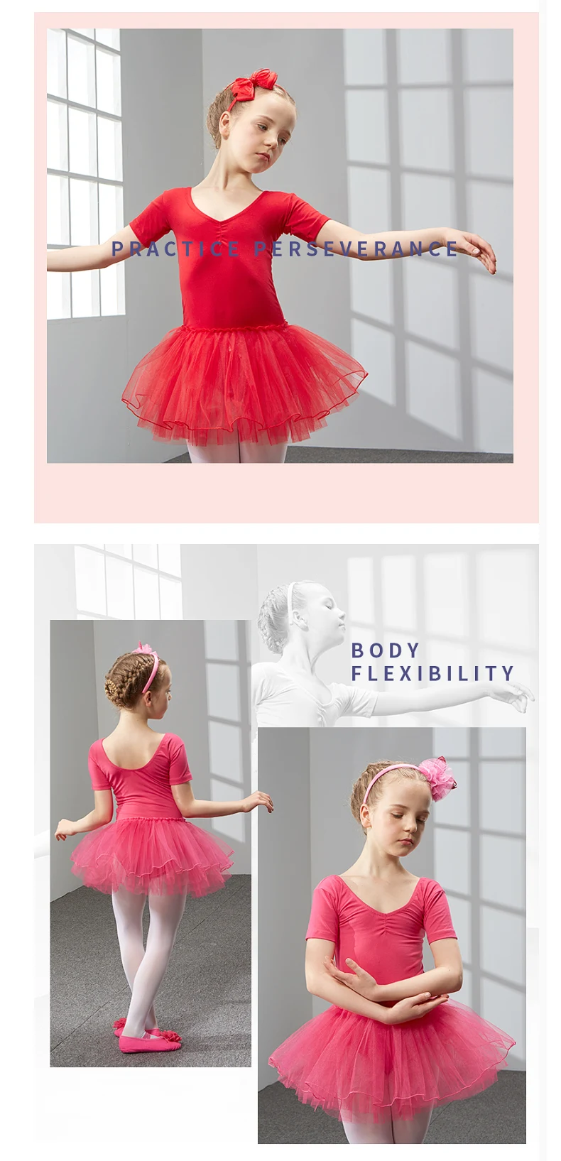 Чесаный хлопок балетное платье пачка платье для девочек Дети Высокое качество тюль с короткими рукавами для танцев гимнастическое трико