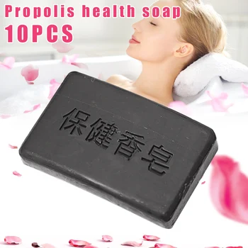 

10 Pcs Propolis Charcoal Soap Clean Anti Bacterial Tourmaline Soap SK88