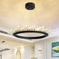 Post Modern LED Crystal Chandelier Lighting For Living Room Dinning Room Black/Gold Lustre Cristal Lampadari LED Light