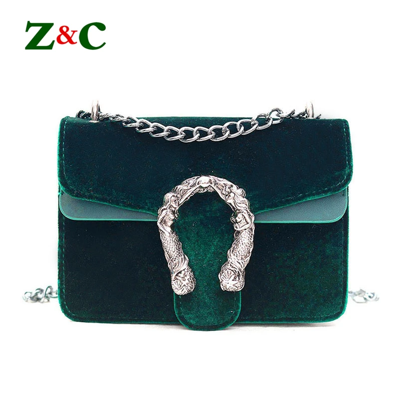 

Original Design Women Velor Crossbody Bag Luxury Women Handbags Purse Designer Brand Ladies Chain Velvet Shoulder Messenger Bags