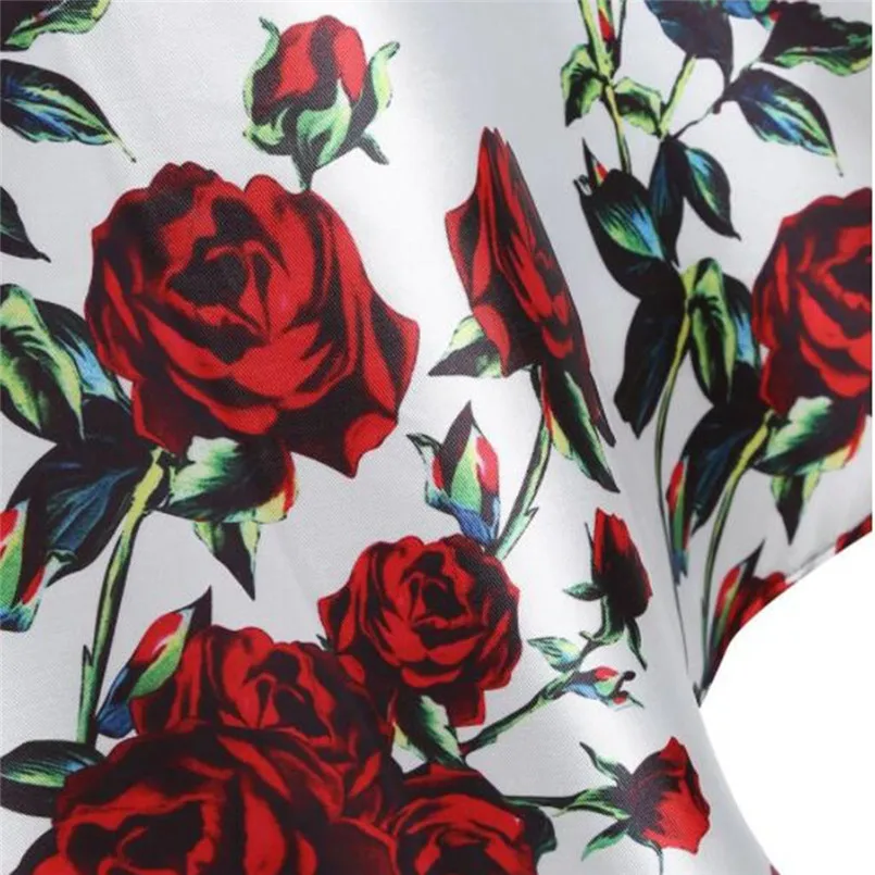 New Fashion Women Summer Off Shoulder Vintage Print Retro Rockabilly Cocktail Dress Elegant Ladies Casual Party Vestidos #4R09   (4)