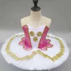 Профессиональная балетная пачка детский слинг блесток Лебединое озеро костюм белый розовый балетное платье для детей пачка Одежда для