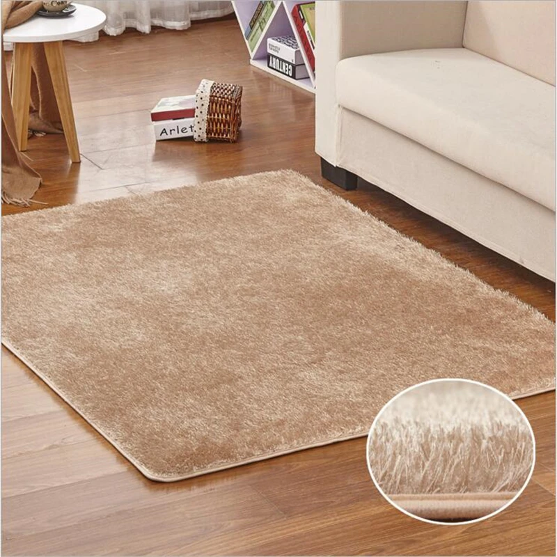 New Modern Korean Silk Soft Large Carpets For Living Room Bedroom Kid