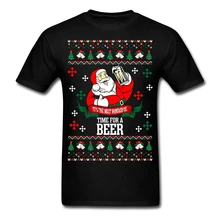 T Shirt Custom Short Printed O Neck Beer Ugly Christmas Sweater Men'S Tee For Men