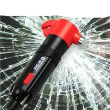 6 в 1 автомобильный молоток безопасности светодиодный фонарик мульти отвертка фонарь окно ремень безопасности резак