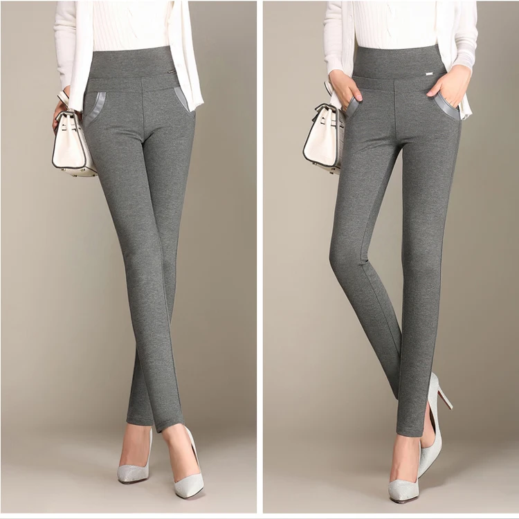 Большие/Большие размеры 5XL 6XL, весенние брюки с высокой талией, корейский стиль, женские обтягивающие брюки-карандаш, офисные женские брюки, женская одежда