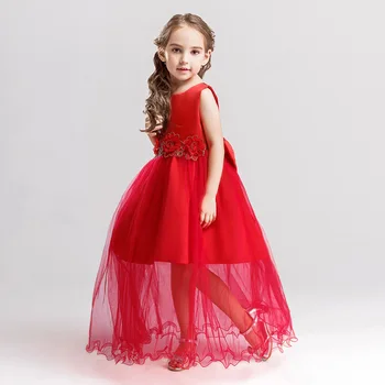 

Flower Girl Dress 2018 Girls Princess Dress Sleeveless Ball Gown Kids Mesh Dresses For Girls Wedding Party Dress Clothes 3-10Y
