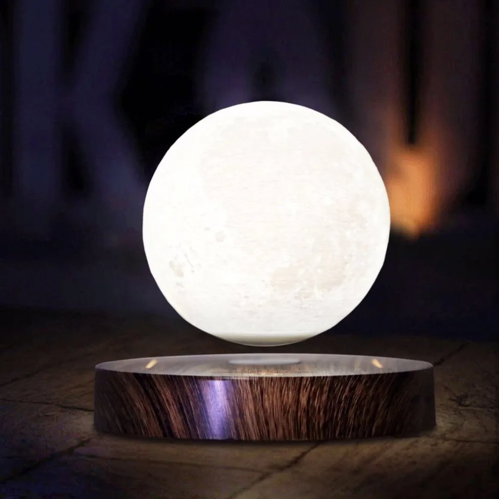 Drop Shipping flying Moon Light 10cm 3D Rotating Lunar Table Lamp