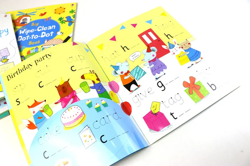 Limpar-limpar o Livro de Exercícios Reusável com Caneta Palavras para Pré-escolar Crianças Inglês Escrita Habilidades Número Aprendizagem Precoce 21*27cm 26 Weddings & Events