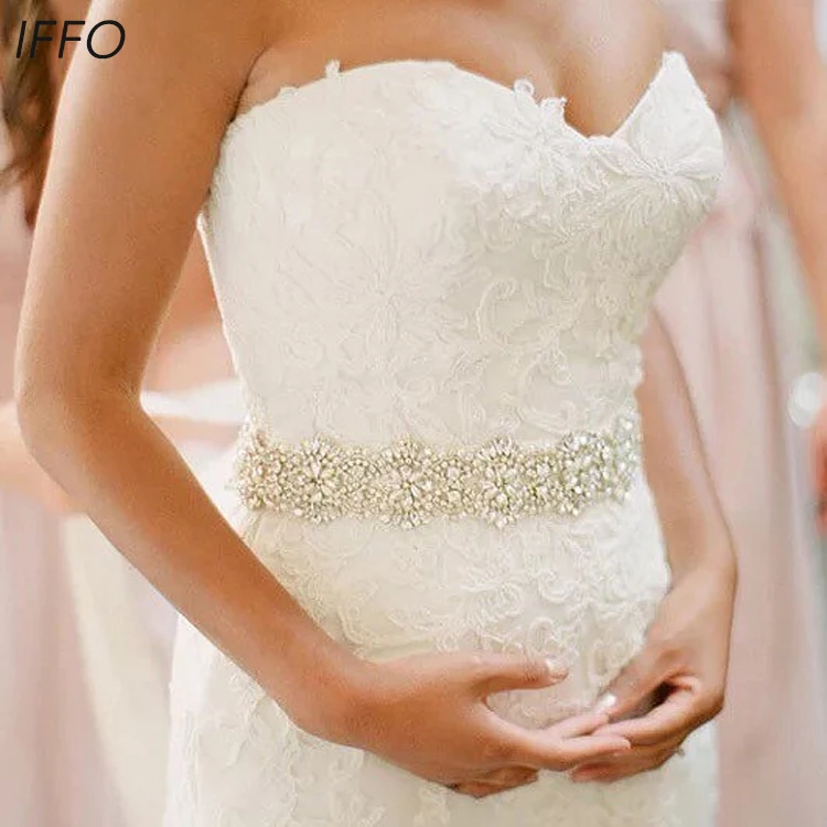 Bridal Champagne Sash Belt Crystal Rhinestone Wedding Bridal Champagne Sash Belt Crystal Rhinestone Wedding