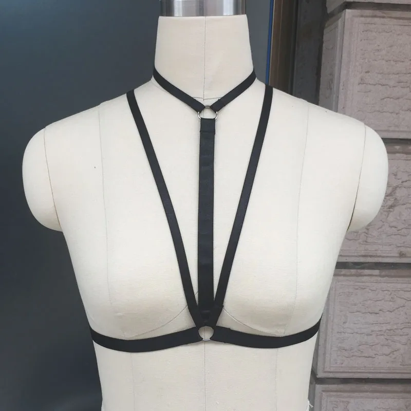 Beautiful Sexy Black Bow garter belt Harajuku pastel goth harness