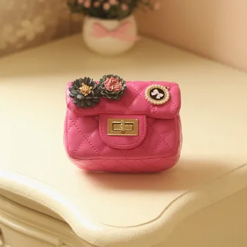 

PU leather princess flower children school bags kids travel messenger cross-body small phone money pouches for kindergarten girl