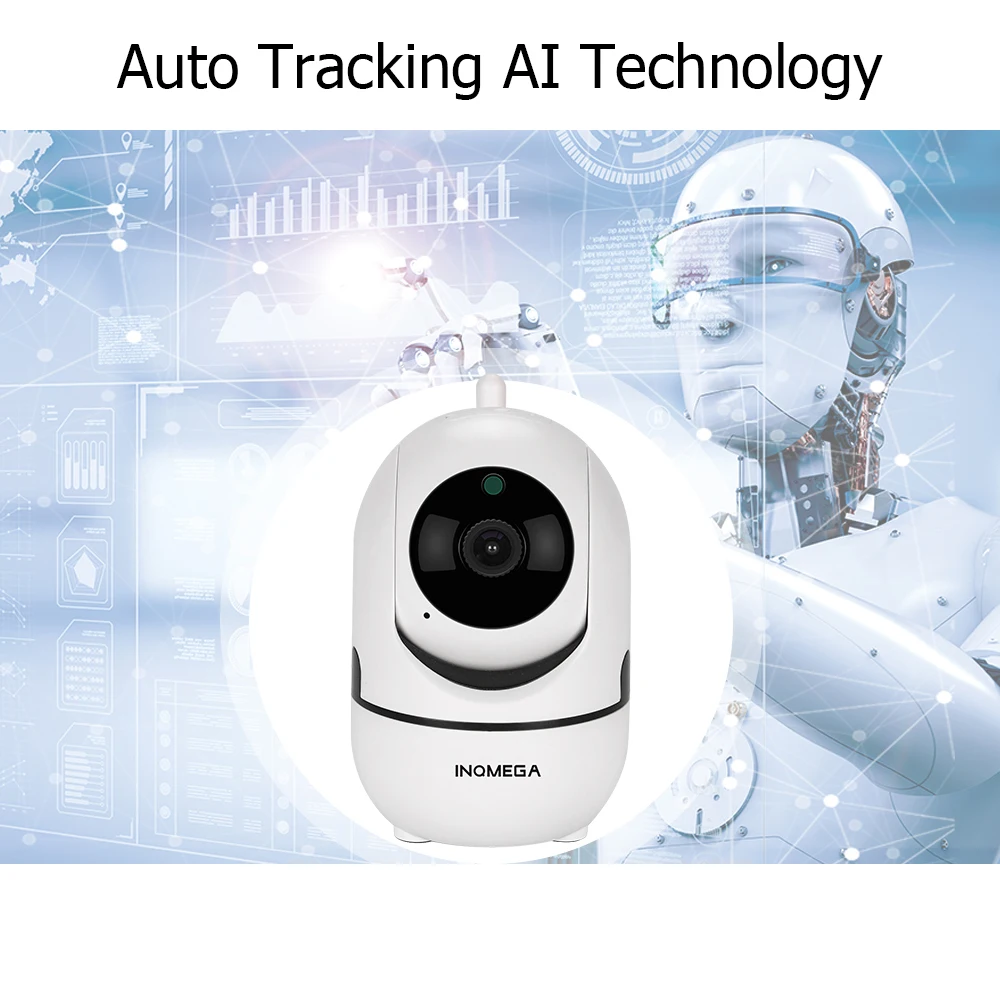 Baratos Inqmega HD 1080P Cloud Cámara IP inalámbrica Seguimiento automático inteligente de vigilancia de seguridad para el hogar humano Cámara CCTV Red Wifi Cámara
