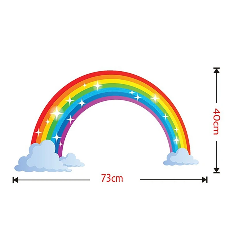 Large PVC Rainbow Wall Sticker Kids Bedroom Nursery Window Decals Vinyl Art Murals Adhesive Wallpaper DIY Ho Decoration