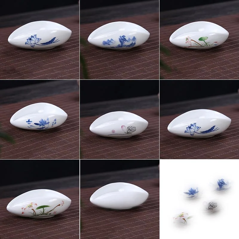 1PCS Chinese Style Blue and White Porcelain Tea Holder for Office Tea