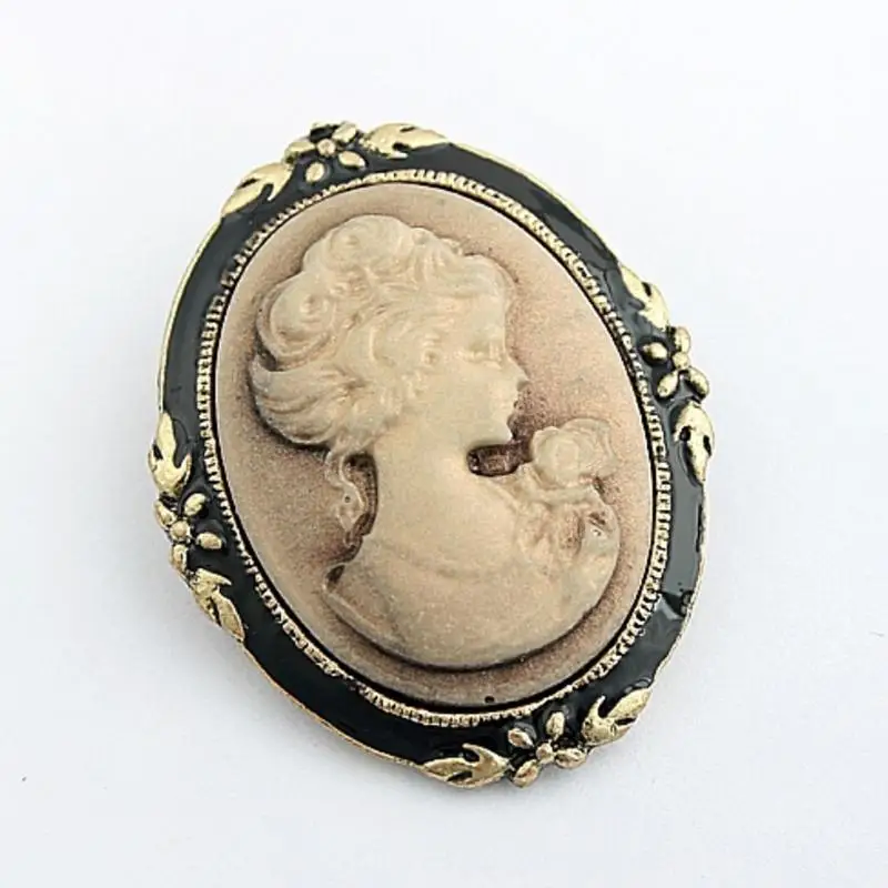 1Pc 2017 Hot Women's Queen Head Portrait Brooch Vintage Cameo Elegant
