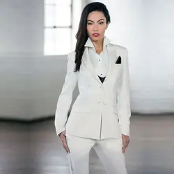 Новые Элегантные белые торжественные рабочая одежда тонкий 2 шт. Наборы для ухода за кожей Для женщин офисный костюм Бизнес Костюмы две