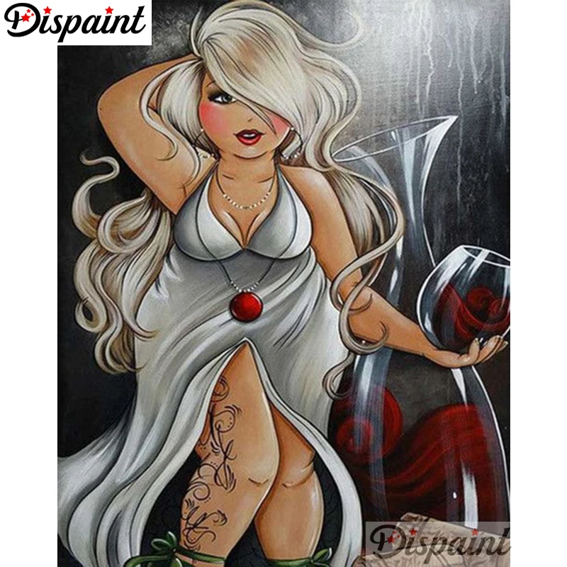 

Dispaint Full Square/Round Drill 5D DIY Diamond Painting "Cartoon beauty" 3D Embroidery Cross Stitch Home Decor Gift A06072