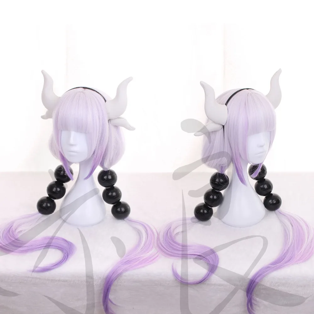 Miss Kobayashi's Dragon Maid Kanna Kamui длинный парик для косплея + шары хвост рога шапочка
