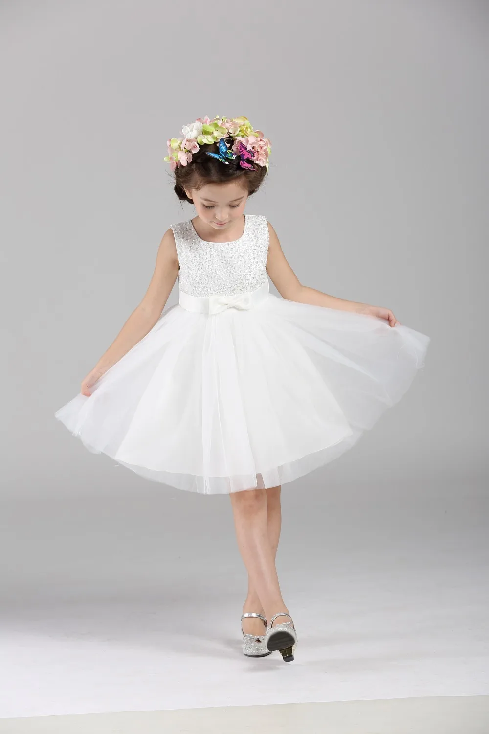 

New arrival Real Photos Ball Gown Tulle Flower Girl Dresses For Weddings 2016 First Communion Dresses Pageant Dresses 9070