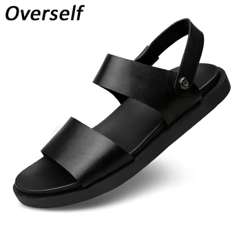 

2018 Summer Men Sandals Shoes Breathable Beach Shoes Style Retro Gladiator Fashion Designers Leather Slippers For Men Zapatos