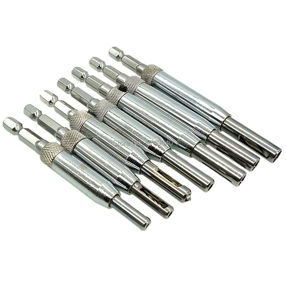 7pc Door Self Centering Hinge Hardware Drill Bits Set 5/64" 7/