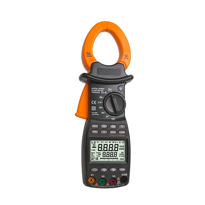 

PROTMEX PM2203 3-Phase LCD Digital Professional High Sensitivity Clamp Power Meter Factor Correction Data Log Rs232 True-RMS