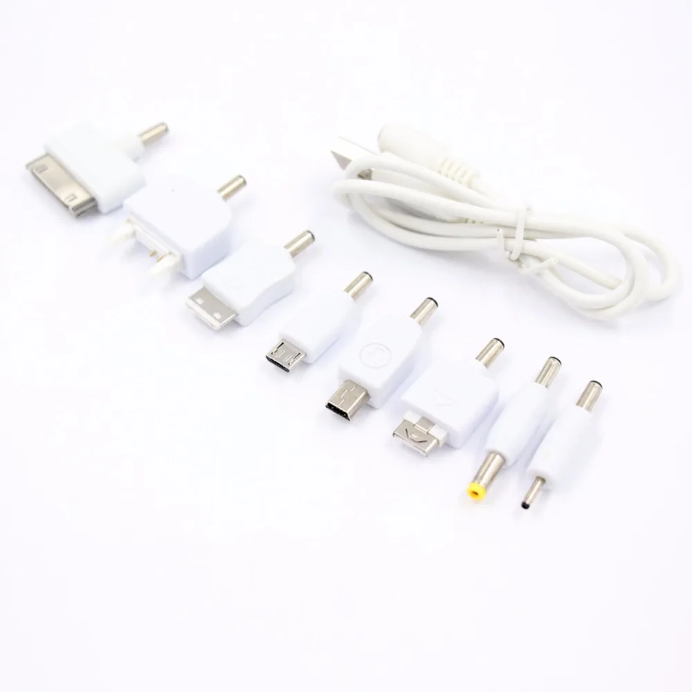 

1 Set Chager Kits USB Cable To 8Pcs DC Power Plug Mini Micro USB Adapter Charger Universal For Mobile Phone