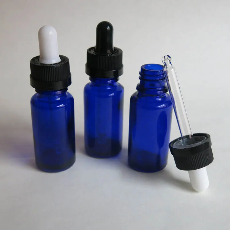 Wholesale 100 Pcs 15ml Blue Glass dropper bottle,Reagent Eye Dropper