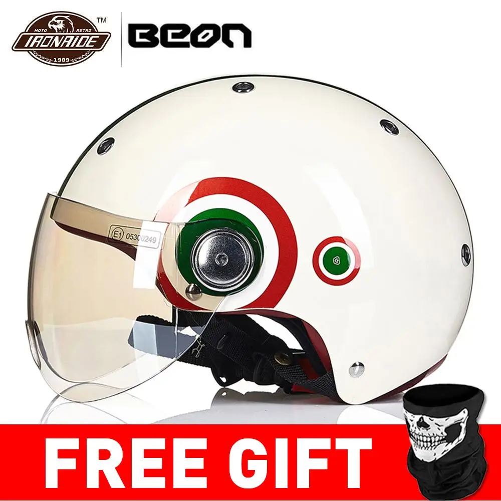 BEON мотоциклетный шлем Casco Moto Capacetes Ретро Винтаж Байкер скутер полуоткрытый мото