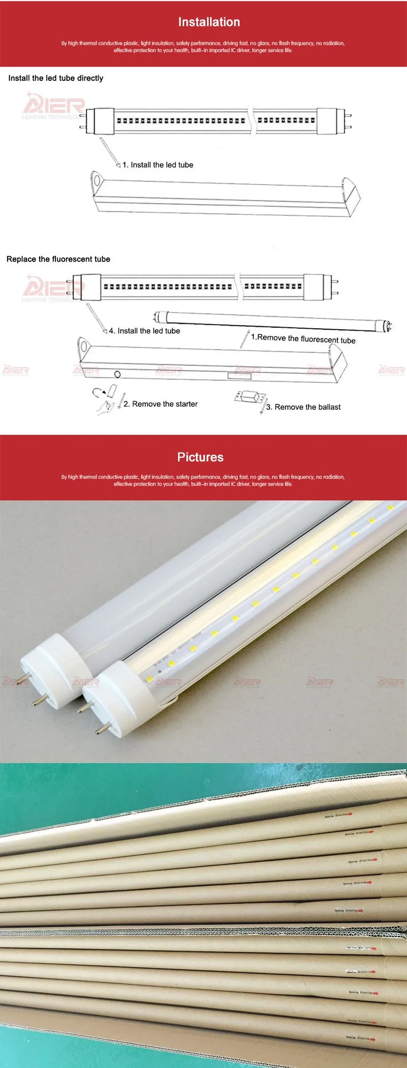 5ft t8 светодиодные трубки 1500 мм 25 Вт высокояркие SMD2835, горячая распродажа! светодиодные трубки