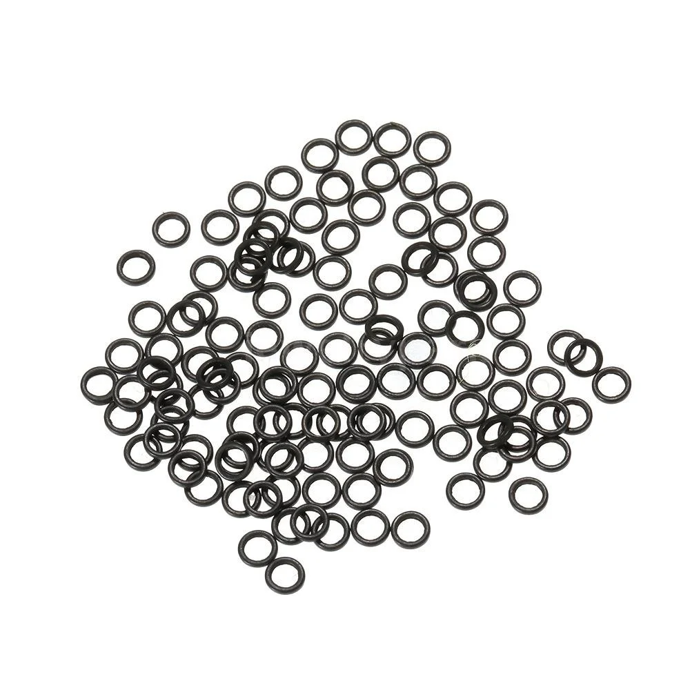 

Hot New Top High Quality 100Pcs/Set Black Rubber O-ring Terminal Tackle Sealing Rings Fishing Gear Hair Rig Accessories