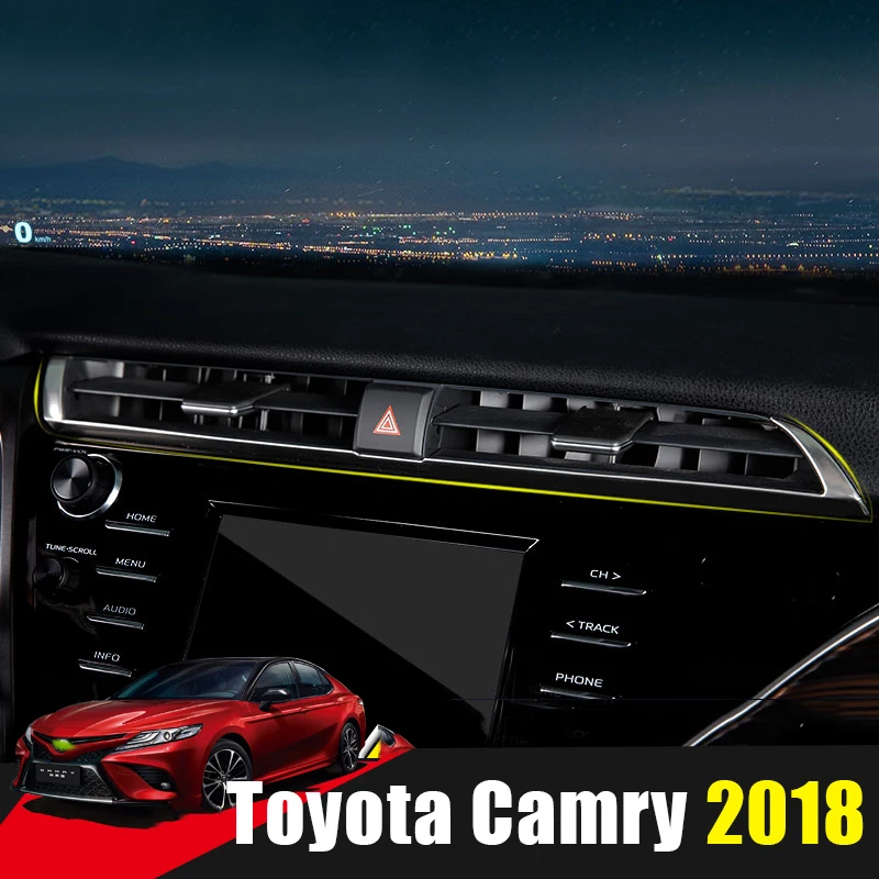

Car Central Control Dashboard Outlet Air Vent Cover Trim Panel Frame Strip Interior Moulding for Toyota Camry 2018 Accessories