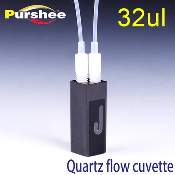 

(32ul)Quartz flow cuvette with M6 threaded connectors for lab