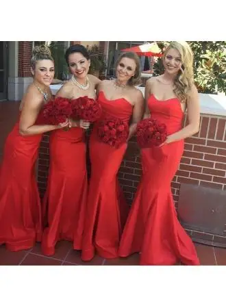 Red Mermaid Bridesmaid Dresses