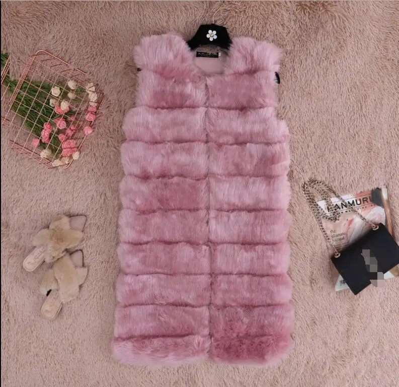 En Gilet Fourrure camel Street Nouvelle Faux Veste Renard 2018 Épais Mince rose blanc High Mode Lap Tempérament Beige Hiver Fausse gris De Top BtcFcnWa