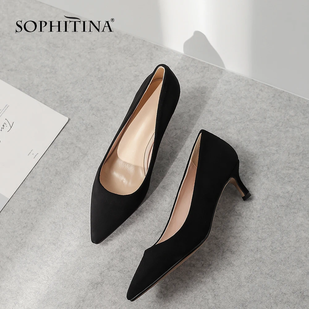 SOPHITINA/Новинка Модные женские туфли лодочки с острым носком Новинка Офисные