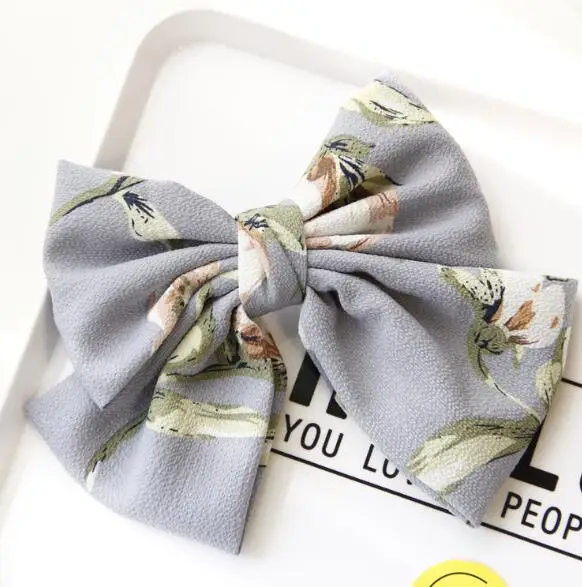 

New arrival women big chiffon floral bow Hair Pin girl's BB Clip Hairpins Hair Side Clips Barrettes