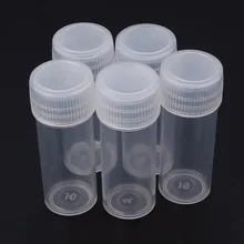 5/20/50 pces 5ml plástico garrafa de amostra pequena garrafa tubo de teste mini garrafas recipientes de armazenamento branco