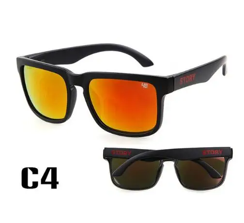 Ретро Кен Блок Солнцезащитные очки Мужские квадратная оправа классический бренд дизайнер Горячие лучи вождения мужские солнцезащитные очки оттенки oculos UV400 - Цвет линз: C4