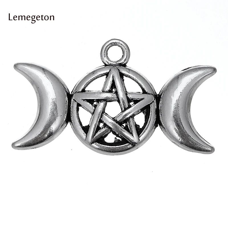 

Lemegeton 10pcs Triple Moon Goddess Pendant Charms Viking Charms For Necklace Bracelet Jewelry Making