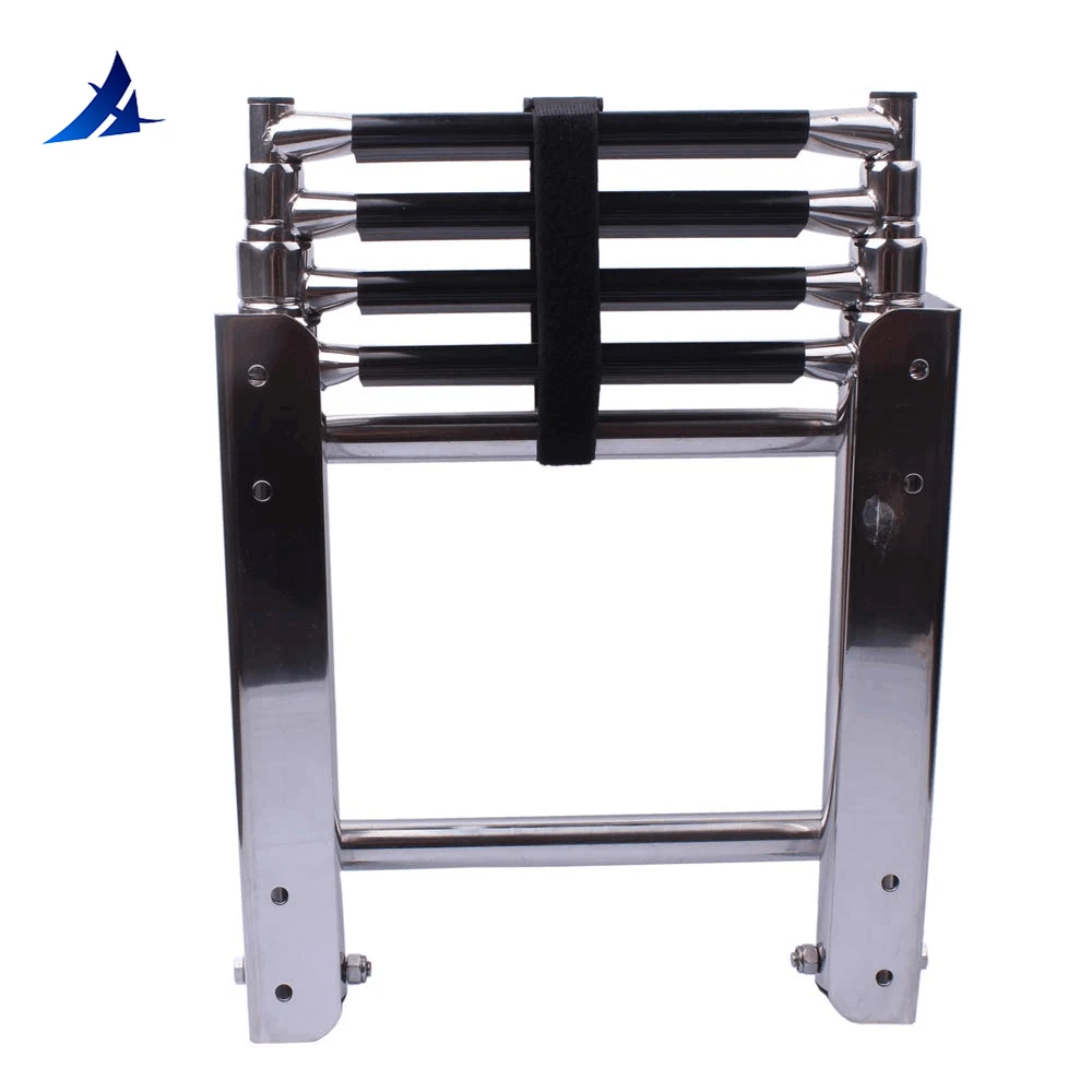 Stainless Steel 2 Steps Under Platform Boat Boarding Telescoping Ladder