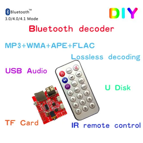

Bluetooth 4.1 Decoding Board card U disk MP3 Format decoder board