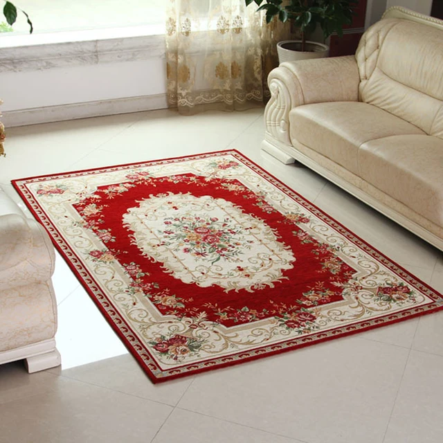 Aliexpress 1pcs Keyama European Style Rectangle Jacquard 1pcs Keyama European Style Rectangle Jacquard Acrylic Parlor Fl Living Room Decorative Area Rugs Bedroom